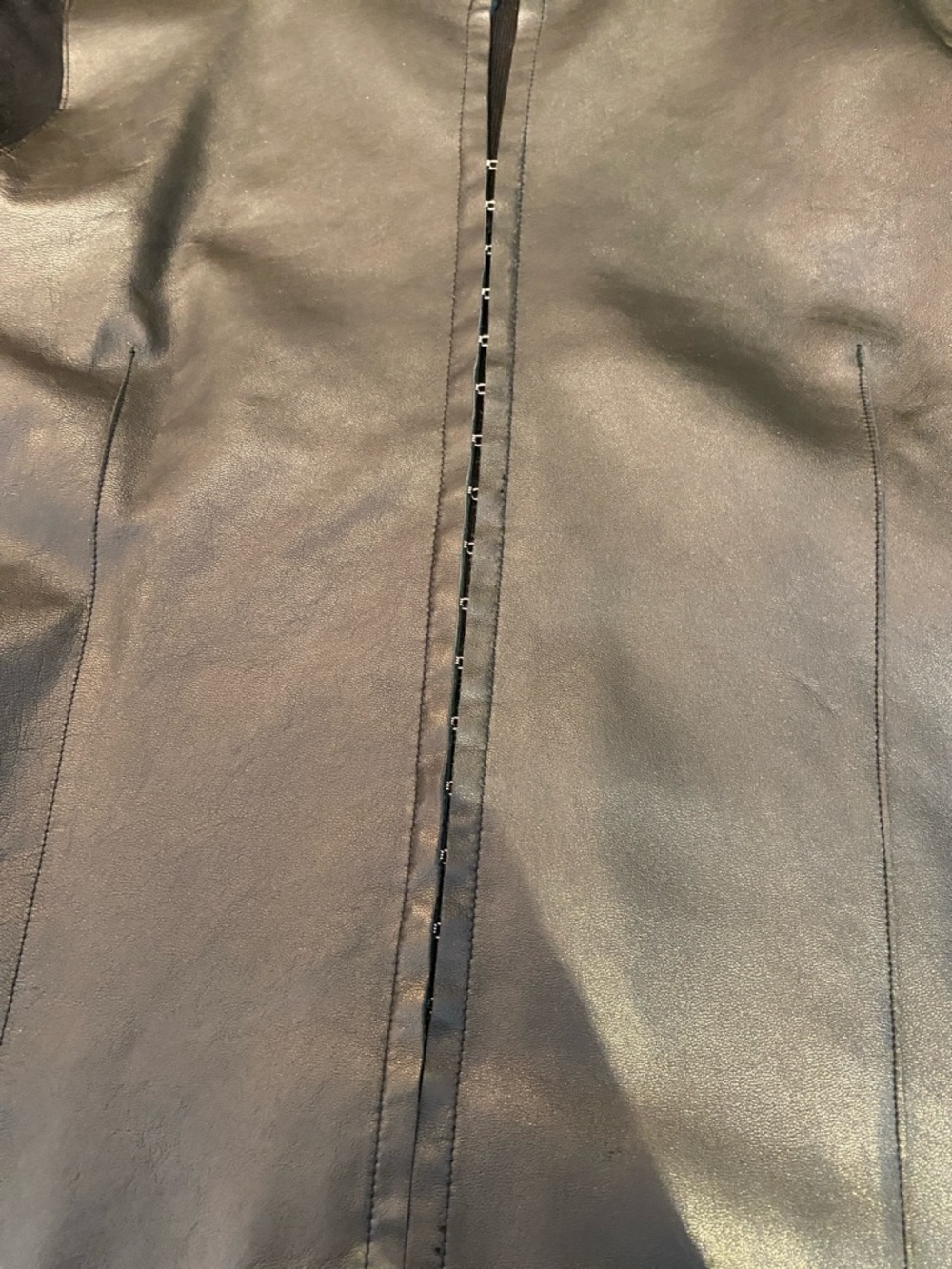 Bianca Nygard Leather Black Faux Leather Front womens Shirt Jacket - Picture 3 of 5